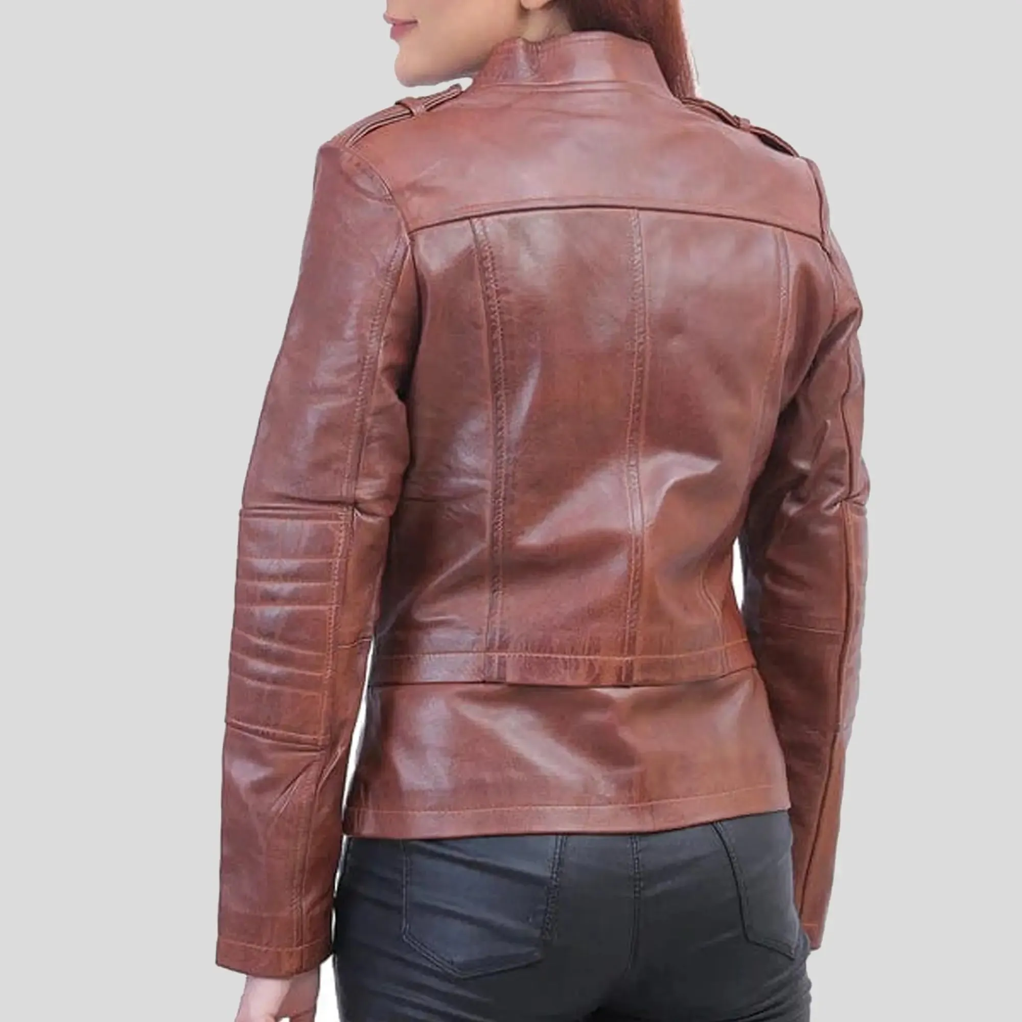 Women's Brown Asymmetrical Jacket